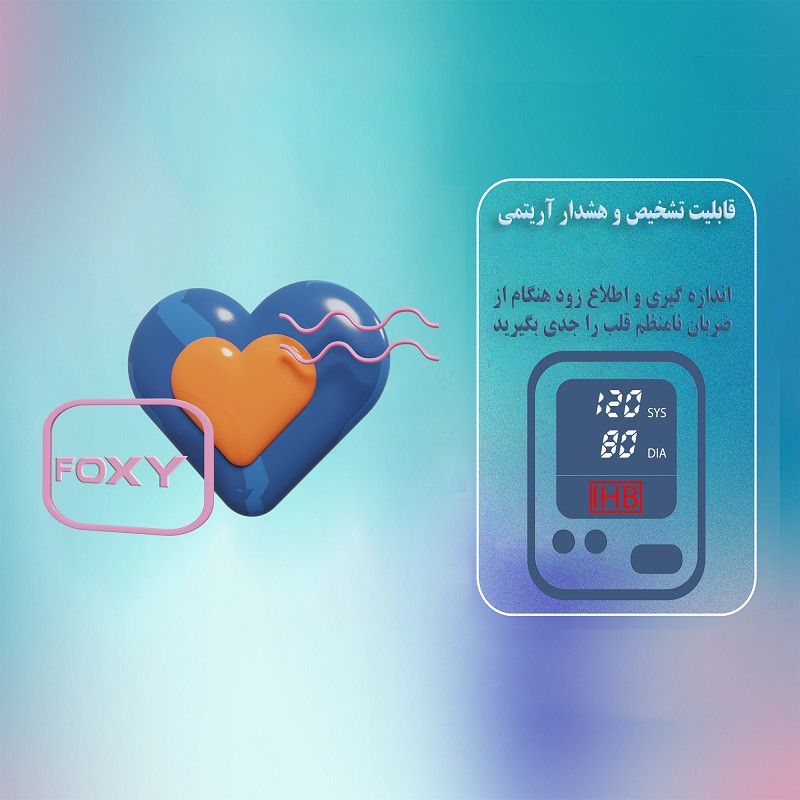 فشارسنج بازویی دیجیتال فوکسی مدل ECCO با حافظه بالای 99 رکورد، قابلیت اندازهگیری فشار خون و ضربان قلب، تشخیص آریتمی، نمایش میانگین و تاریخ نتایج، دو پروفایل کاربر، منبع تغذیه برق و باتری به همراه پاوربانک و کیف ضد ضربه