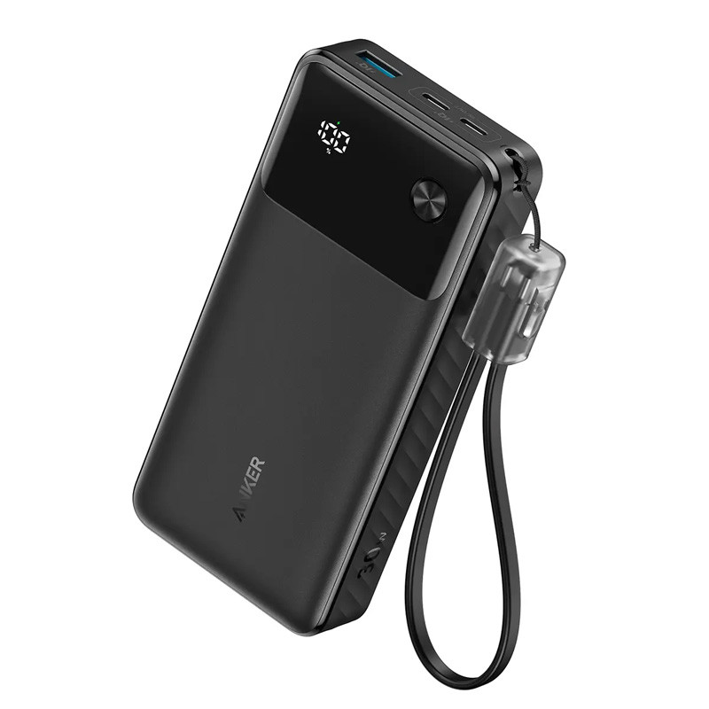 پاوربانک 30 وات انکر مدل A1384 ظرفیت 20000 میلی آمپر ساعت به همراه کابل USB-C