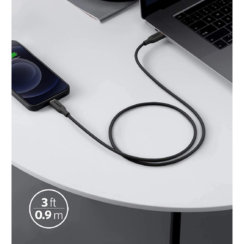 کابل تبدیل USB-C به لایتنینگ انکر مدل Powerline III Flow A8662 طول 0.9 متر