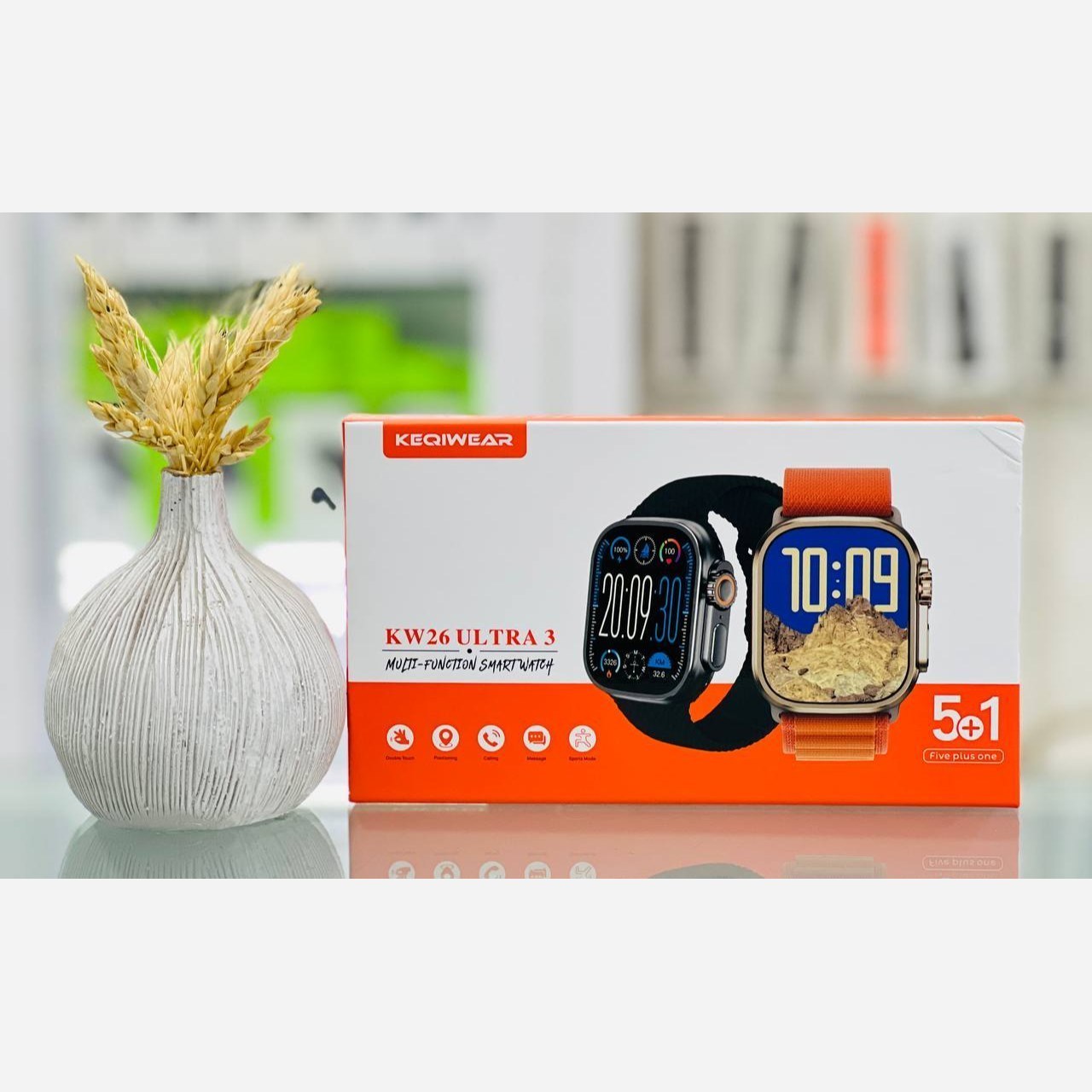 ساعت هوشمند KW26 Ultra 3 طراحی اولترا + 5 بند خاص (فروش تک به عمده)