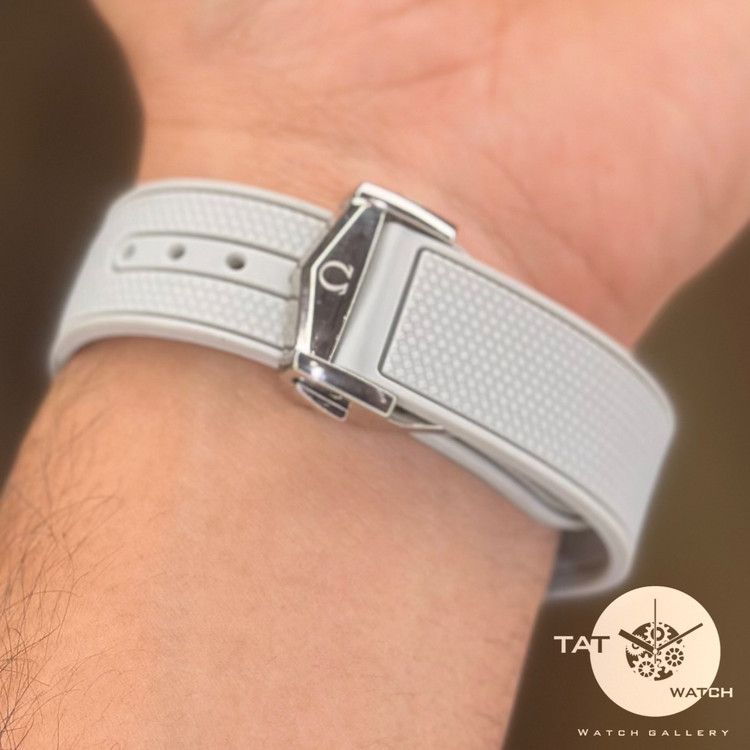 ساعت مردانه زنانه امگا سواچ عطارد Mercury طوسی بند رابر قفل امگایی سه موتوره کرنو با omega swatch ساعت مچی