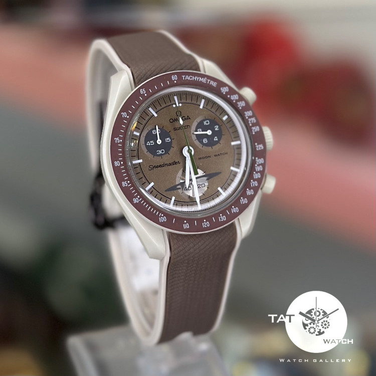 ساعت مردانه زنانه امگا سواچ زحل Saturn بند رابر قفل امگایی سه موتوره کرنو با جعبه ارسال omega swatch ساعت مچی