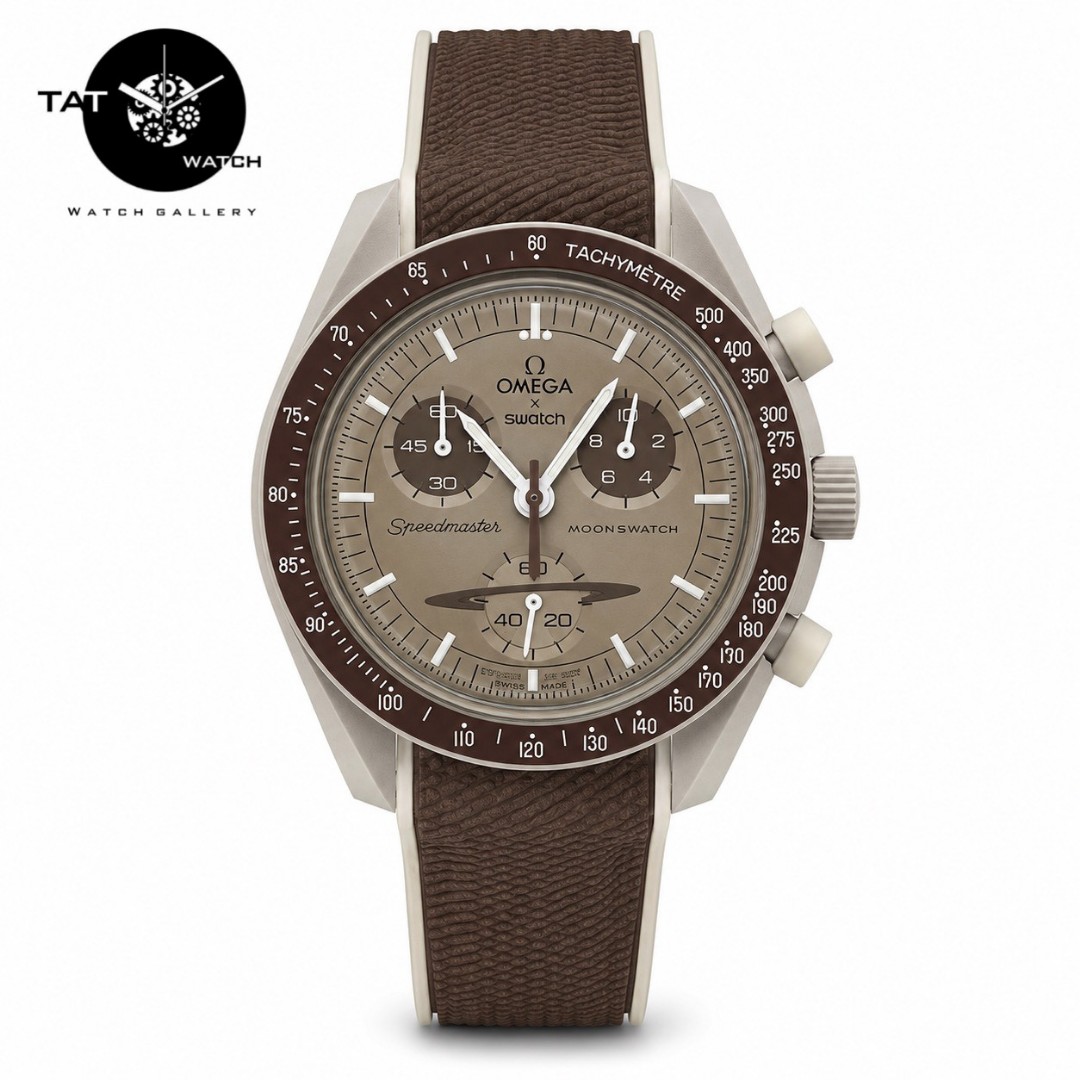 ساعت مردانه زنانه امگا سواچ زحل Saturn بند رابر قفل امگایی سه موتوره کرنو با جعبه ارسال omega swatch ساعت مچی