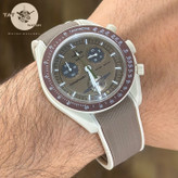 ساعت مردانه زنانه امگا سواچ زحل Saturn بند رابر قفل امگایی سه موتوره کرنو با جعبه ارسال omega swatch ساعت مچی