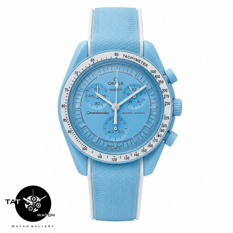 ساعت مردانه زنانه امگا سواچ اورانوس uranus قاب فلزی بند رابر قفل امگایی 3موتوره جعبه ارسال omega swatch مچی