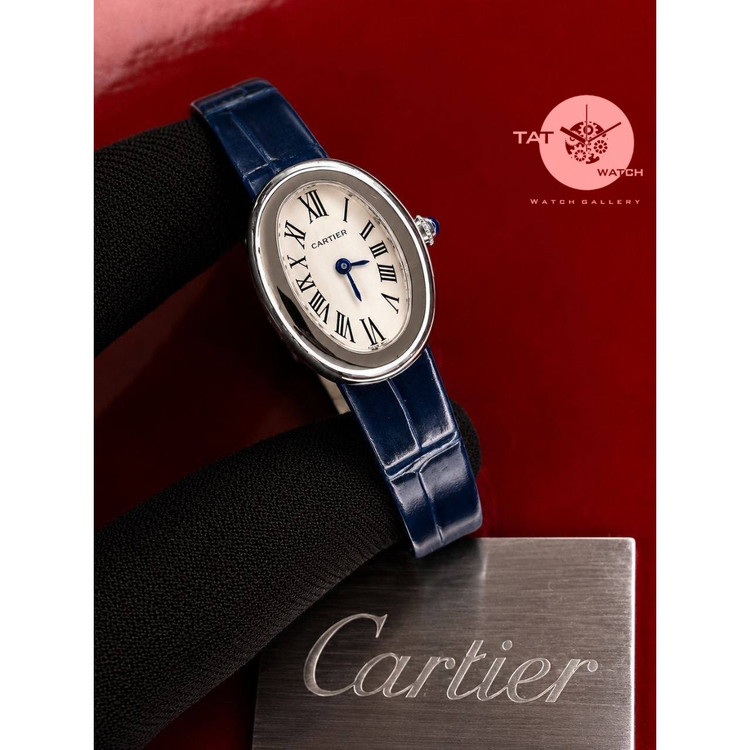 ساعت زنانه کارتیر بایگنور موتور میوتا ژاپن یکسال جعبه Cartier Baignoire ساعت مچی