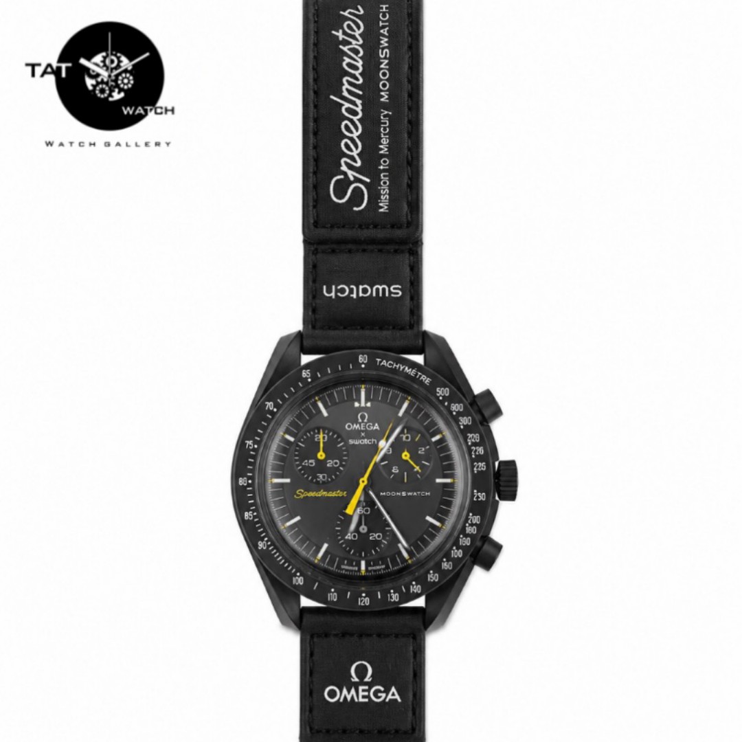 ساعت مردانه زنانه امگا سواچ ماه moon سه موتوره کرنو جعبه ساعت مچی Omega Swatch