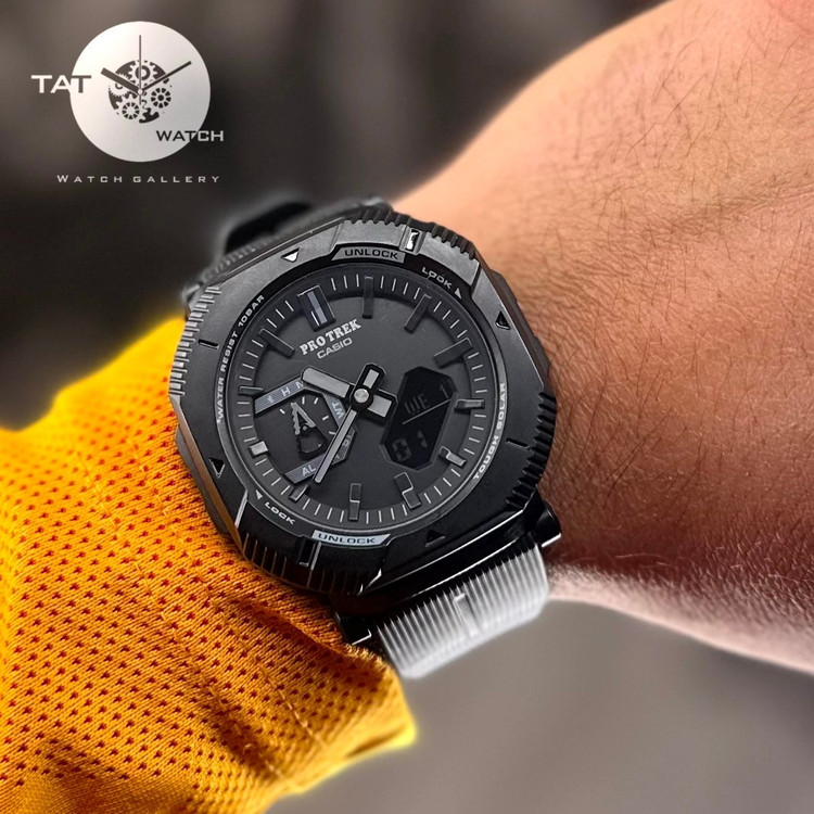 ساعت کاسیو مردانه پروترکPRGB001 با جعبه موتور ژاپن یکسال رنگبندی casio ساعت مچی