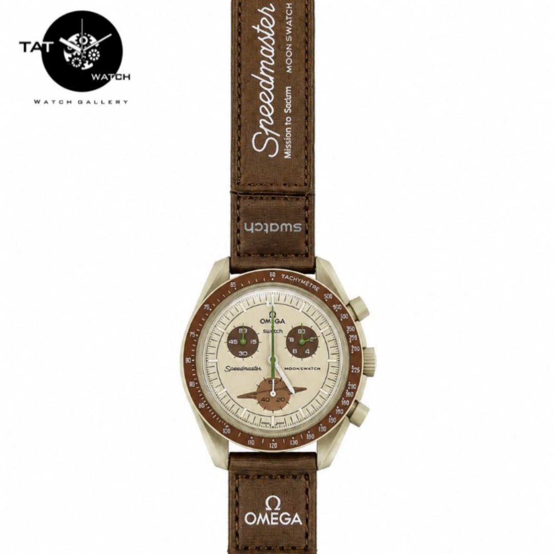 ساعت مردانه زنانه امگا سواچ زحل Saturn سه موتوره کرنو با جعبه ارسال omega swatch ساعت مچی