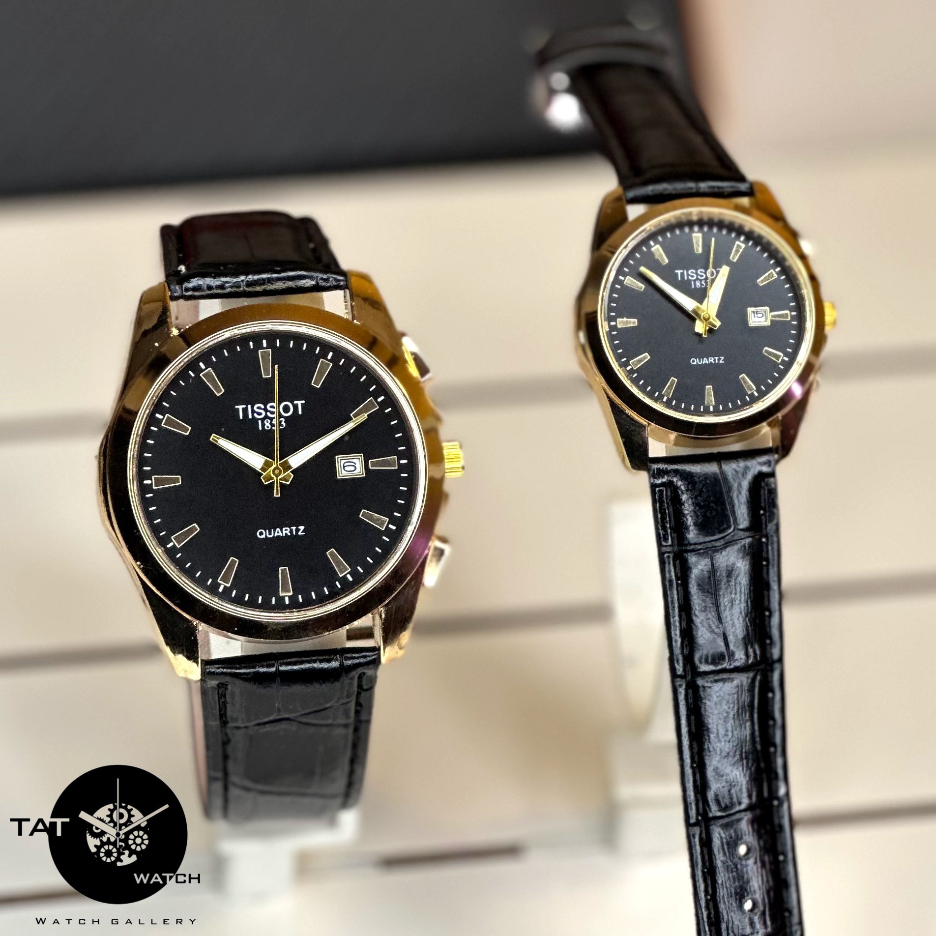 ساعت مچی ست مردانه زنانه تیسوت دارای شش ماه جعبه کادویی Tissot