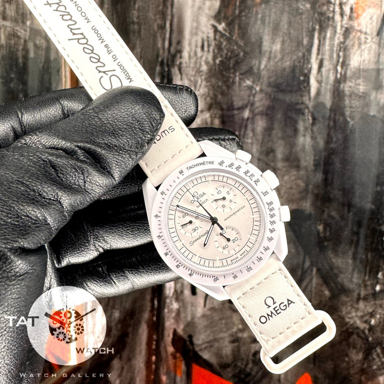 ساعت مردانه زنانه امگا سواچ رنگبندی کامل سه موتور فعال با یکسال و جعبه و omega swatch ساعت مچی