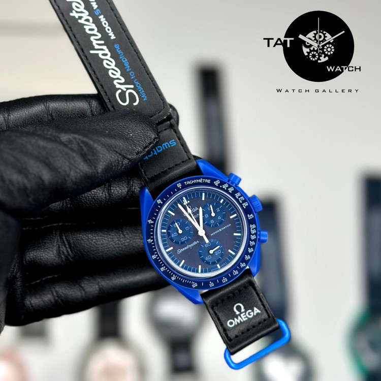 ساعت مردانه زنانه امگا سواچ رنگبندی کامل سه موتور فعال با یکسال و جعبه و omega swatch ساعت مچی
