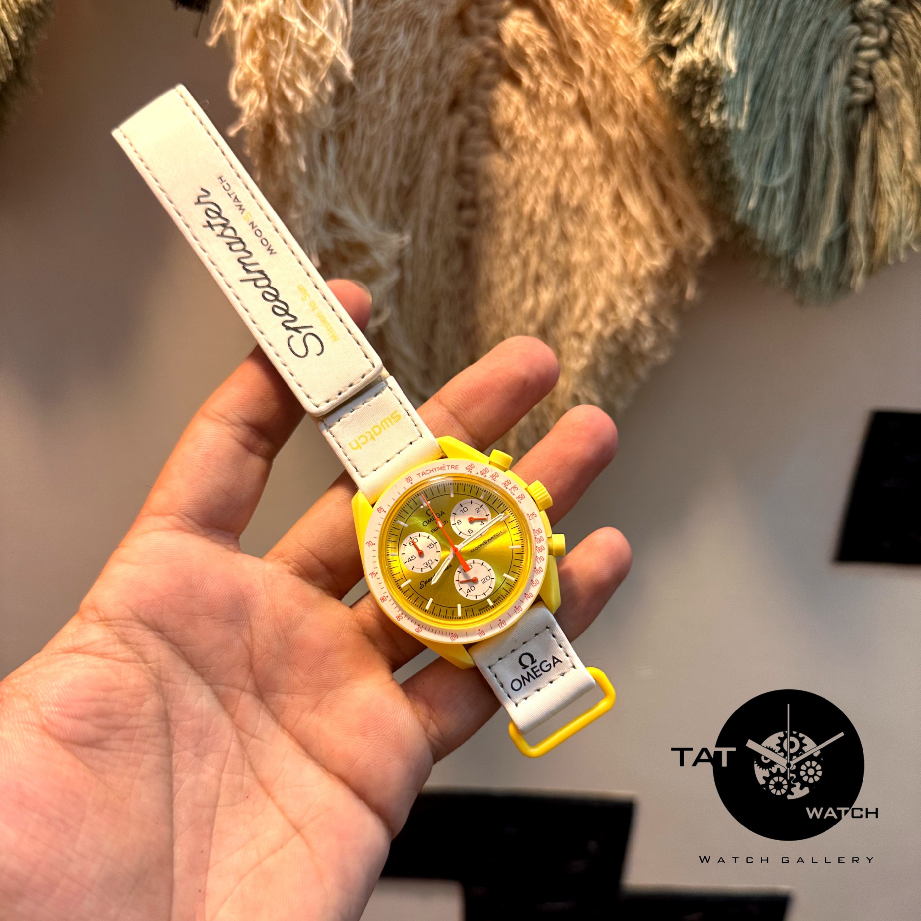 ساعت مردانه زنانه امگا سواچ رنگبندی کامل سه موتور فعال با یکسال و جعبه و omega swatch ساعت مچی