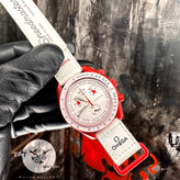 ساعت مردانه زنانه امگا سواچ رنگبندی کامل سه موتور فعال با یکسال و جعبه و omega swatch ساعت مچی