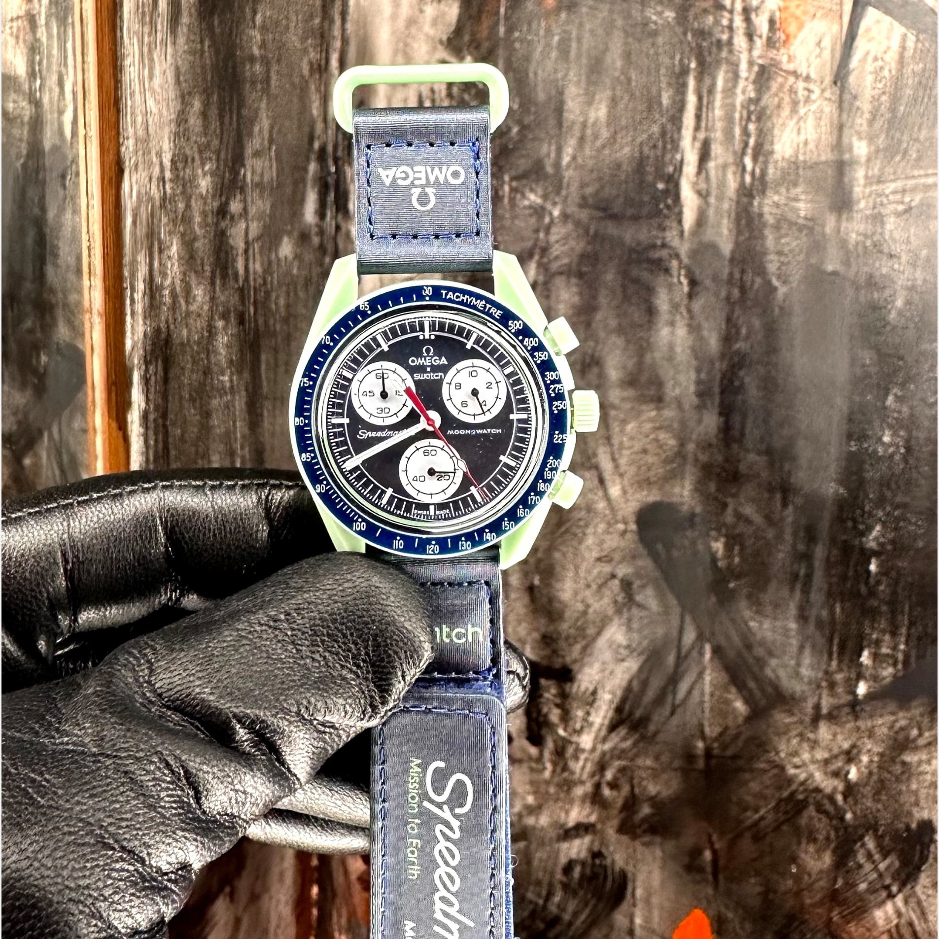 ساعت مردانه زنانه امگا سواچ رنگبندی کامل سه موتور فعال با یکسال و جعبه و omega swatch ساعت مچی