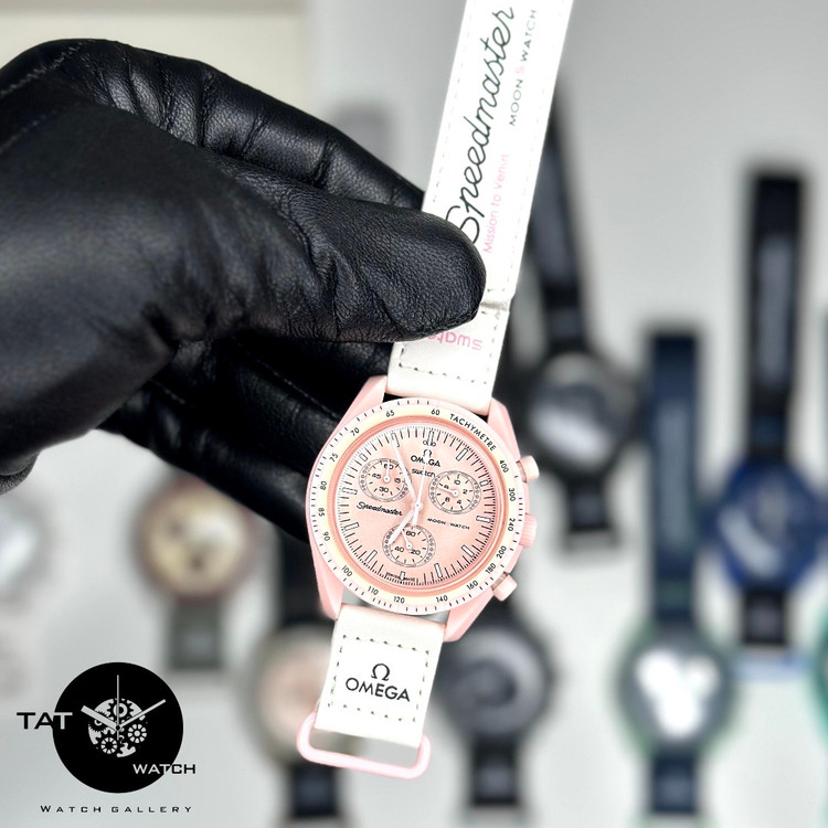 ساعت مردانه زنانه امگا سواچ رنگبندی کامل سه موتور فعال با یکسال و جعبه و omega swatch ساعت مچی