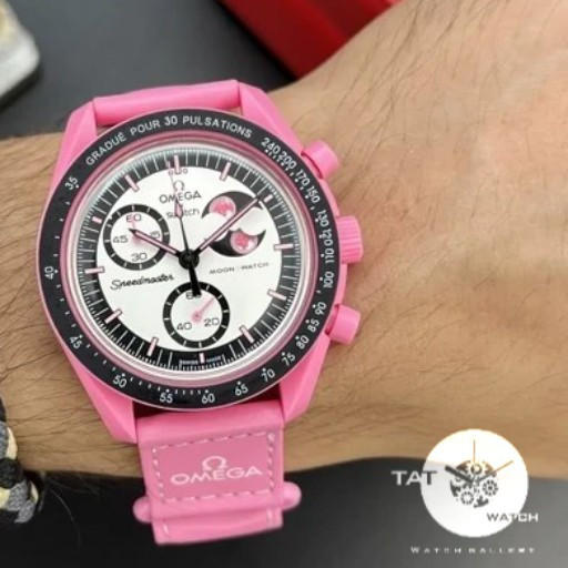 ساعت مردانه زنانه امگا سواچ رنگبندی کامل سه موتور فعال با یکسال و جعبه و omega swatch ساعت مچی