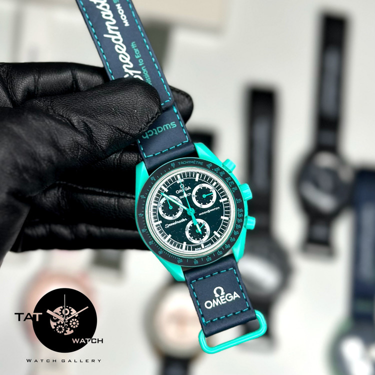 ساعت مردانه زنانه امگا سواچ رنگبندی کامل سه موتور فعال با یکسال و جعبه و omega swatch ساعت مچی
