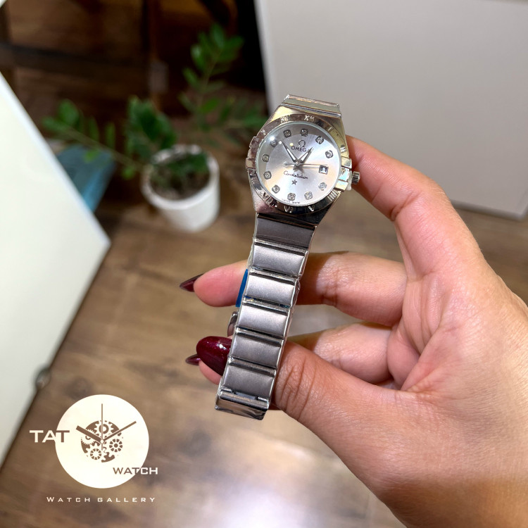 ساعت زنانه دخترانه امگا کانسلیشن یکسال در رنگبندی omega ساعت زنانه