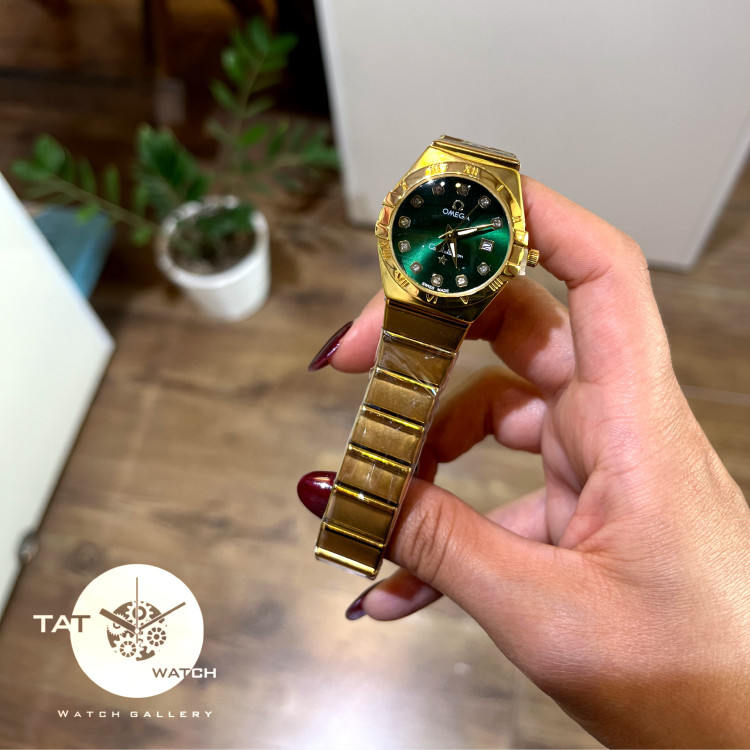 ساعت زنانه دخترانه امگا کانسلیشن یکسال در رنگبندی omega ساعت زنانه