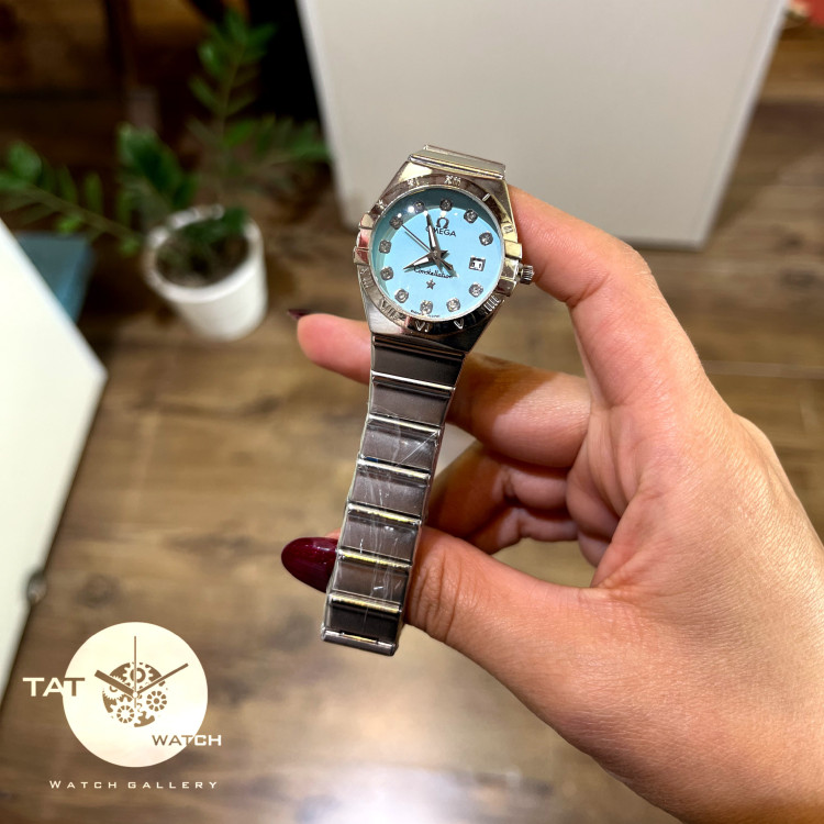 ساعت زنانه دخترانه امگا کانسلیشن یکسال در رنگبندی omega ساعت زنانه