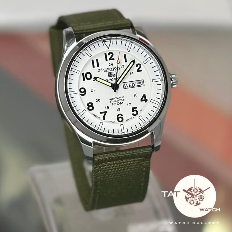 ساعت مردانه سیکو5 خلبانی موتور آرامگرد دو تقویمه با یکساله و جعبه seiko5 ساعت مچی