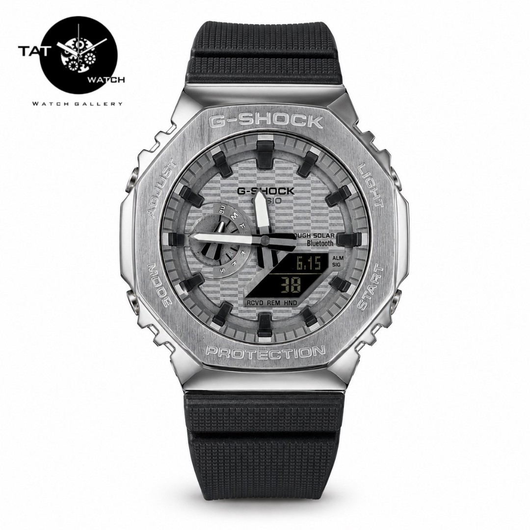 ساعت مردانه جی شاک GM2100 ژاپن قاب فلزی فول آپشن یکسال جعبه اصلی کاسیو G-Shock ساعت مچی جیشاکcasio