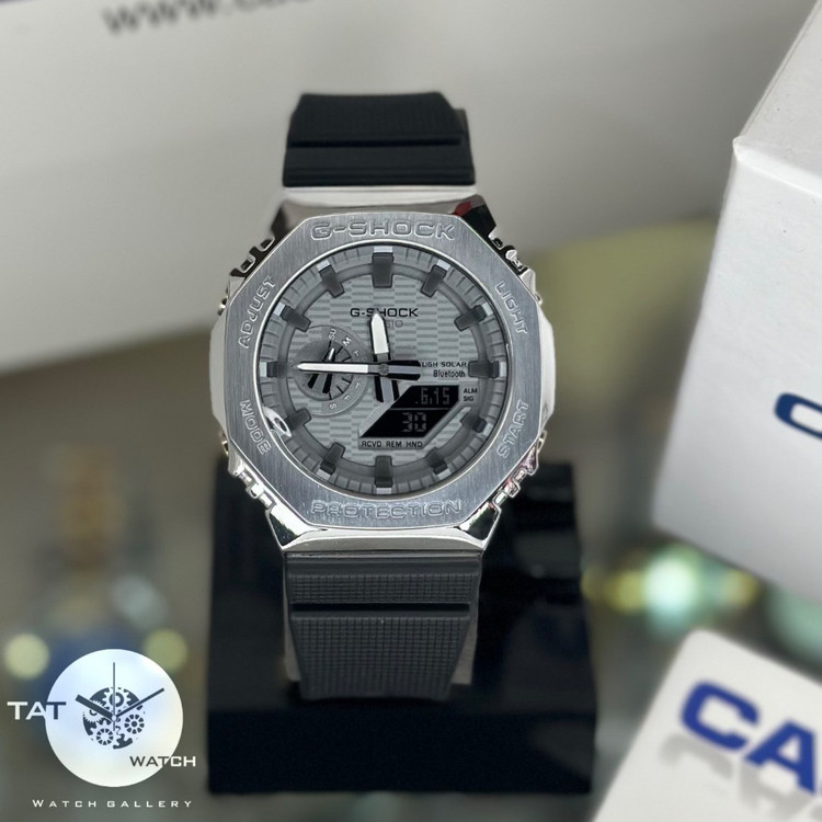ساعت مردانه جی شاک GM2100 ژاپن قاب فلزی فول آپشن یکسال جعبه اصلی کاسیو G-Shock ساعت مچی جیشاکcasio