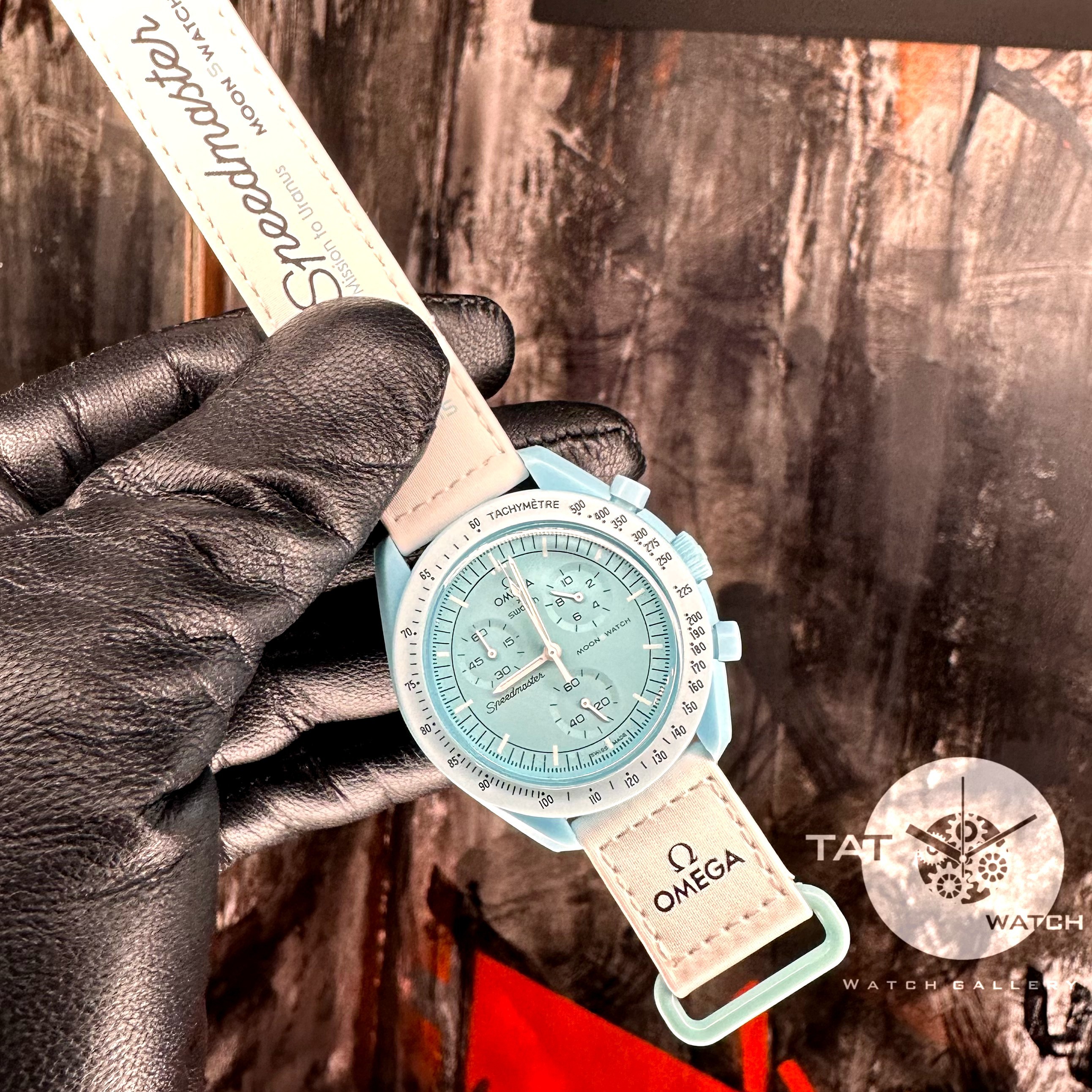 ساعت مردانه زنانه امگا سواچ اورانوس Uranus سه موتوره کرنو با جعبه ارسال omega swatch ساعت مچی