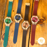 ساعت مچی زنانه هابلوت Hublot بند رابر با جعبه رنگبندی