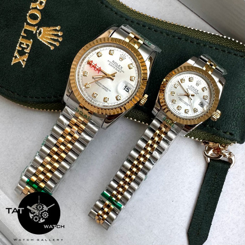 ساعت مردانه زنانه ست رولکس +++A دیت جاست موتور میوتا ژاپن یکسال جعبه ساعت مچی Rolex date just