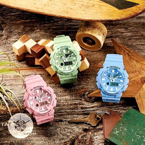 ساعت مچی مردانه زنانه جی شاک Gax100 موتور ژاپن ساعت جهانی یک سال رنگبندی جعبه G-Shock