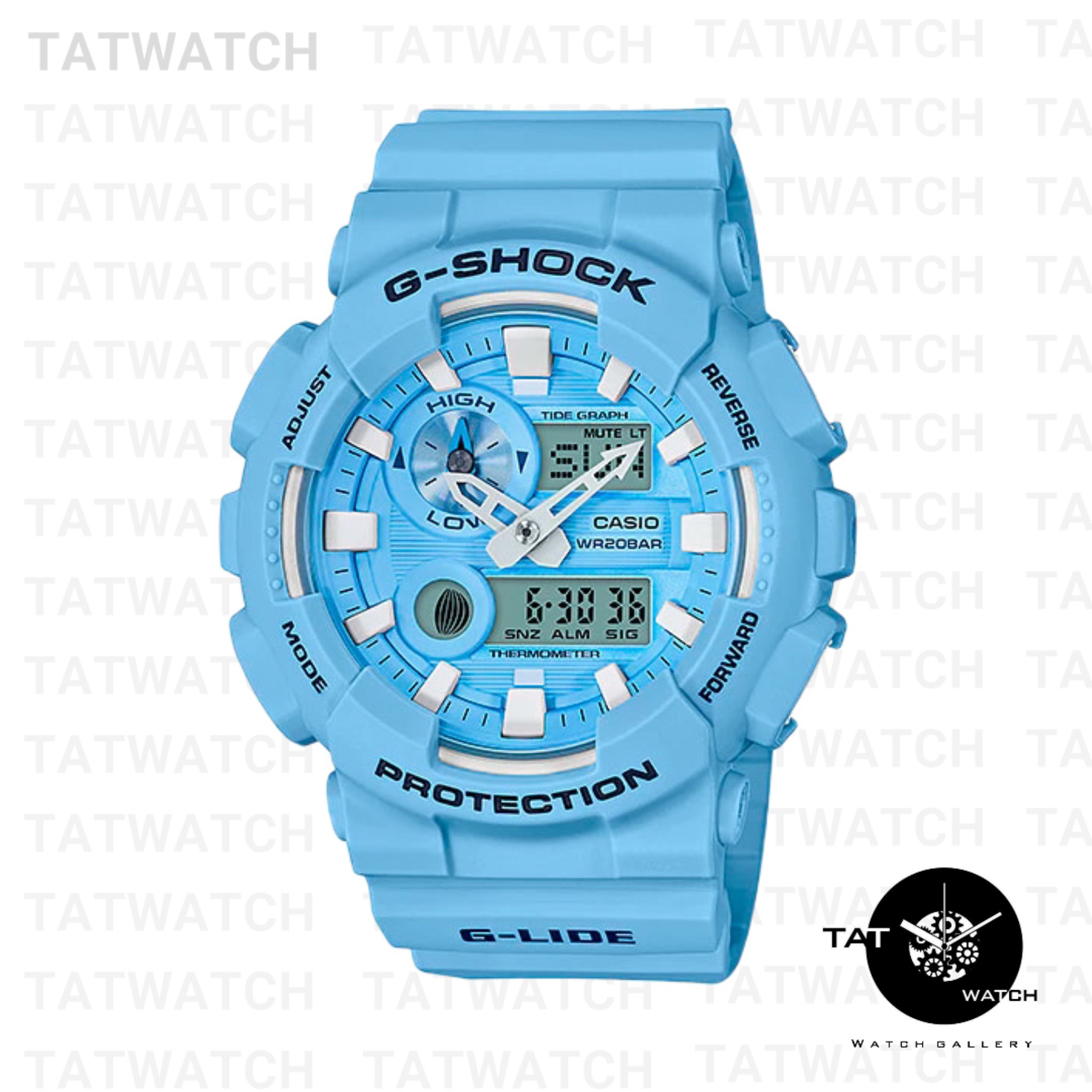 ساعت مچی مردانه زنانه جی شاک Gax100 موتور ژاپن ساعت جهانی یک سال رنگبندی جعبه G-Shock