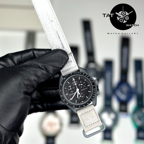 ساعت مردانه زنانه امگا سواچ عطارد Mercury طوسی سه موتوره کرنو با جعبه omega swatch ساعت مچی