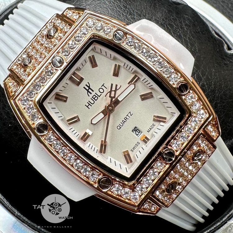 ساعت مچی زنانه هابلوت بند رابر با جعبه در رنگبندی Hublot