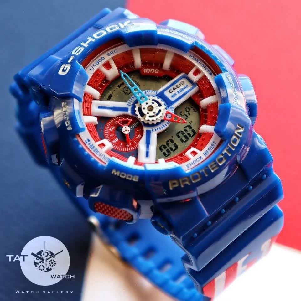 ساعت مچی جیشاک شخصیت کاپیتان آمریکایی یک سال موتور ژاپن G-Shock با50 رنگبندی