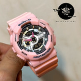 ساعت مچی زنانه بچگانه کاسیو بیبی جی Ba110 در رنگبندی موتور ژاپن یک سال جعبه بی بی جی Baby-G Casio
