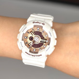 ساعت مچی زنانه بچگانه کاسیو بیبی جی Ba110 در رنگبندی موتور ژاپن یک سال جعبه بی بی جی Baby-G Casio