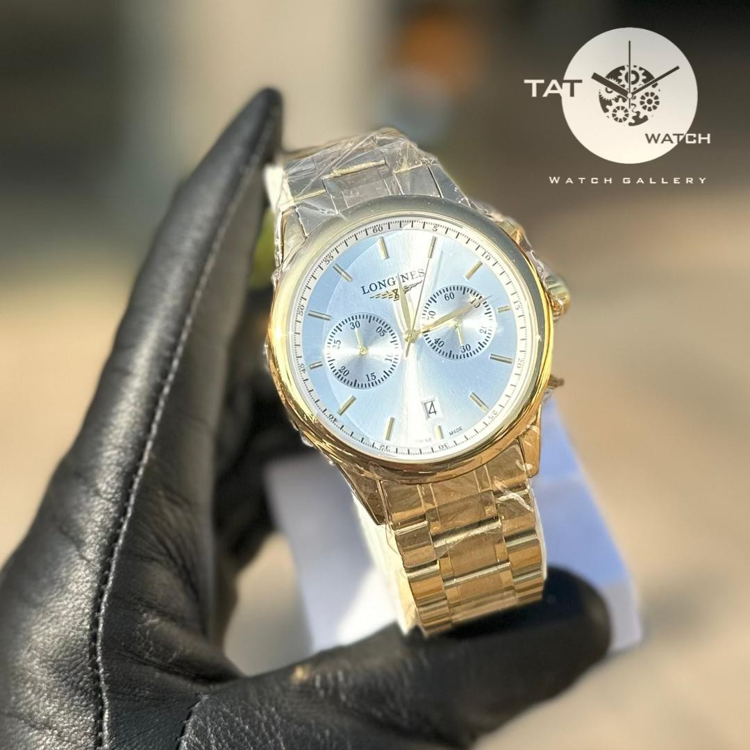 ساعت مردانه لونژین سه موتوره کرنو با یک ساله و جعبه در رنگبندی ساعت مچی LONGINES