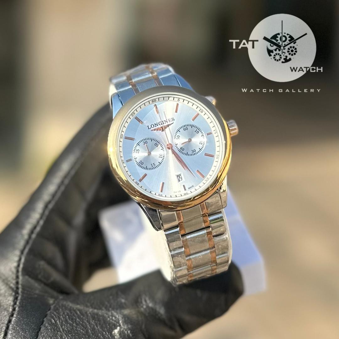 ساعت مردانه لونژین سه موتوره کرنو با یک ساله و جعبه در رنگبندی ساعت مچی LONGINES
