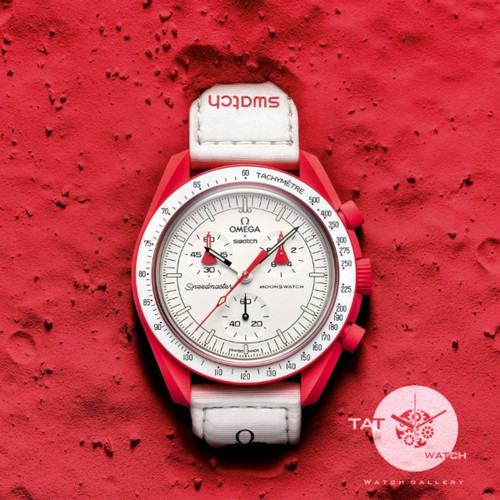 ساعت مردانه زنانه امگا سواچ مریخ mars سه موتوره کرنو جعبه omega swatch ساعت مچی