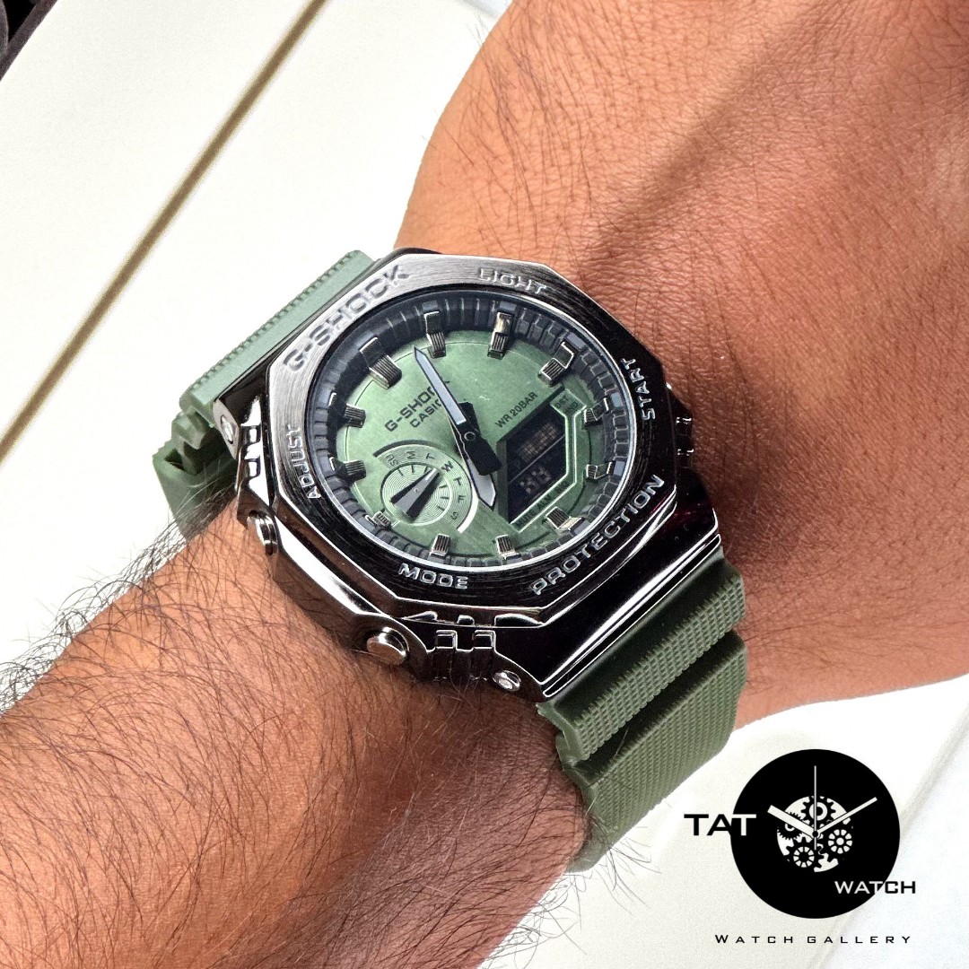 ساعت مردانه جی شاک GM2100 قاب فلزی موتور ژاپن با جعبه اصلی کاسیو G-Shock ساعت مچی