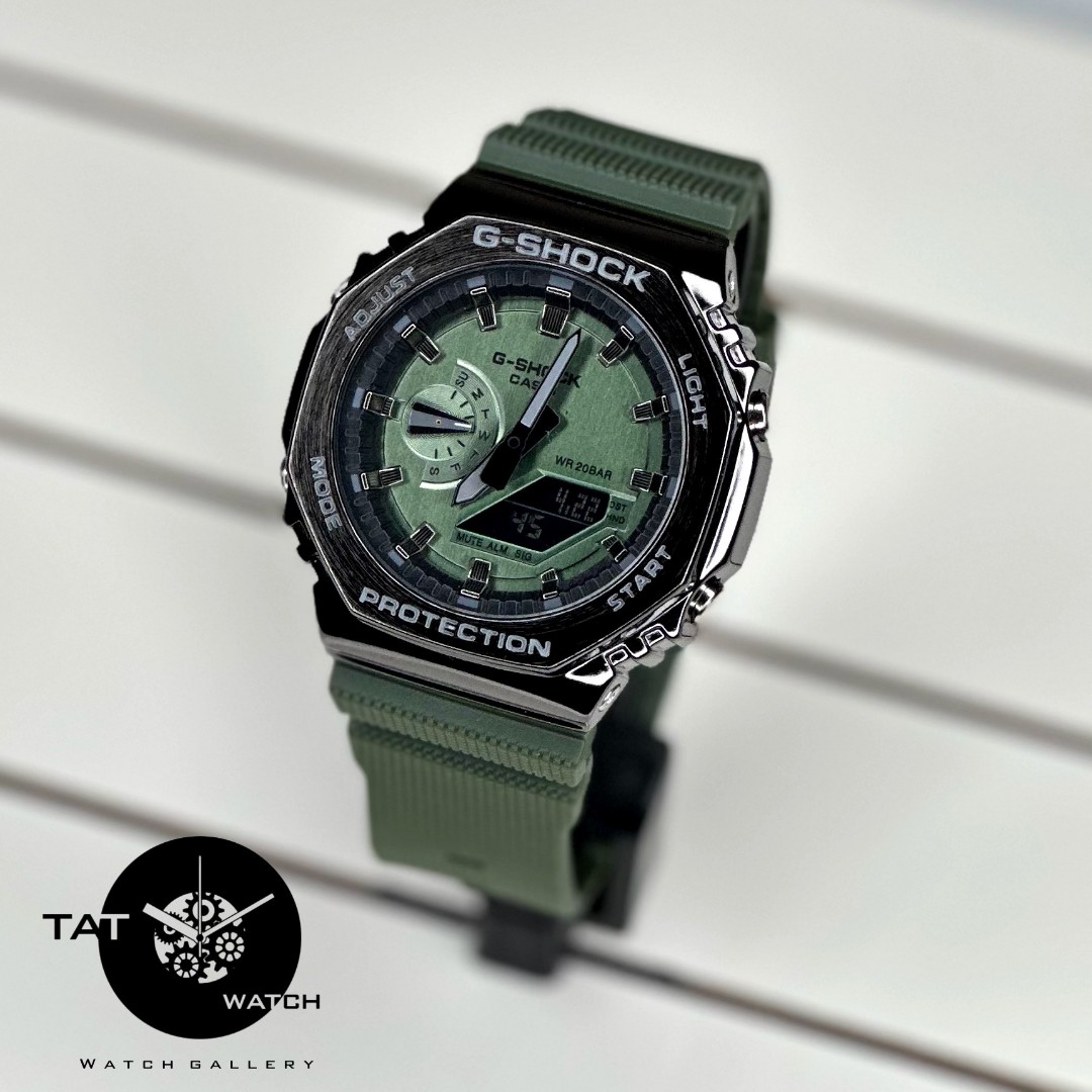 ساعت مردانه جی شاک GM2100 قاب فلزی موتور ژاپن با جعبه اصلی کاسیو G-Shock ساعت مچی