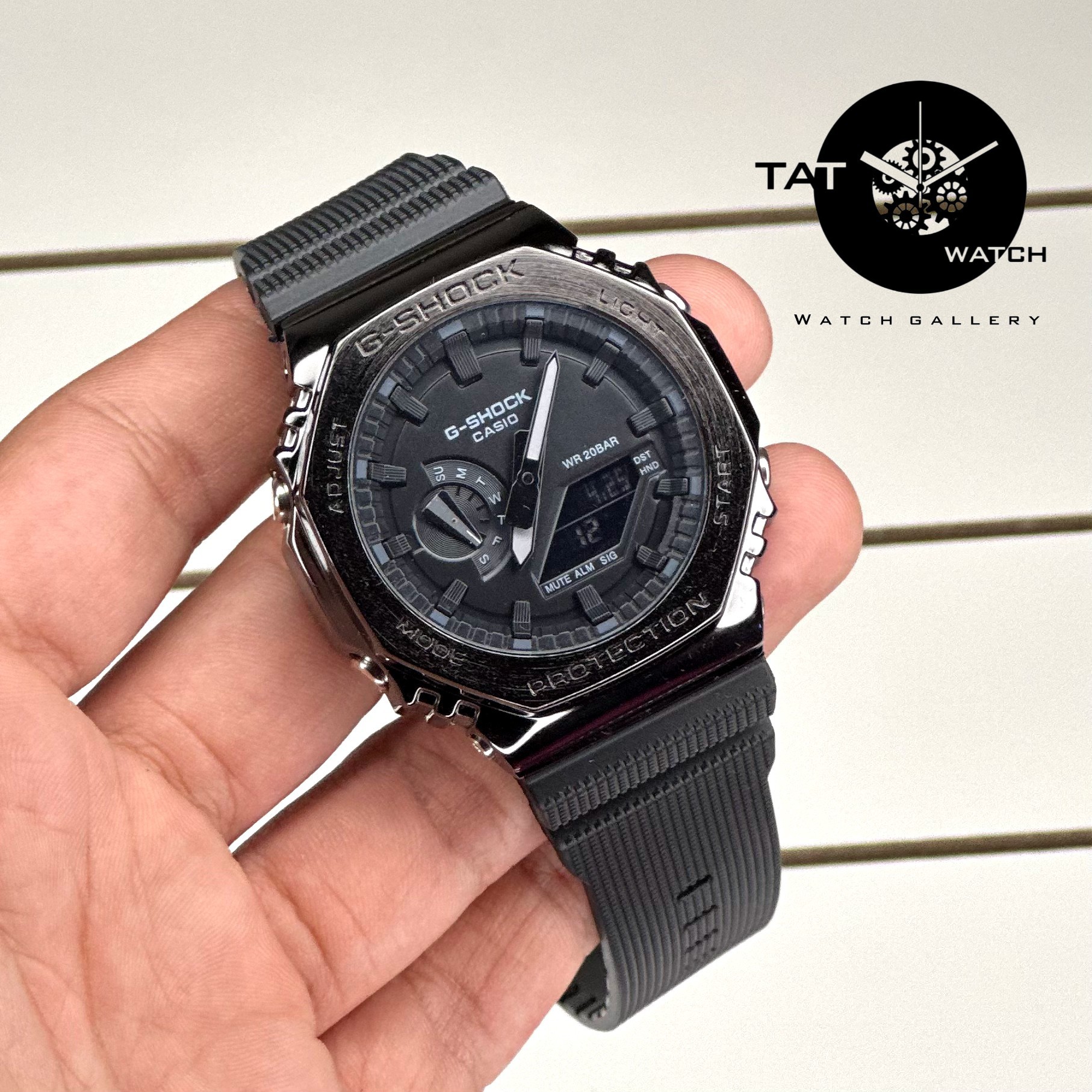ساعت مردانه جی شاک GM2100 قاب فلزی موتور ژاپن با جعبه اصلی کاسیو G-Shock ساعت مچی