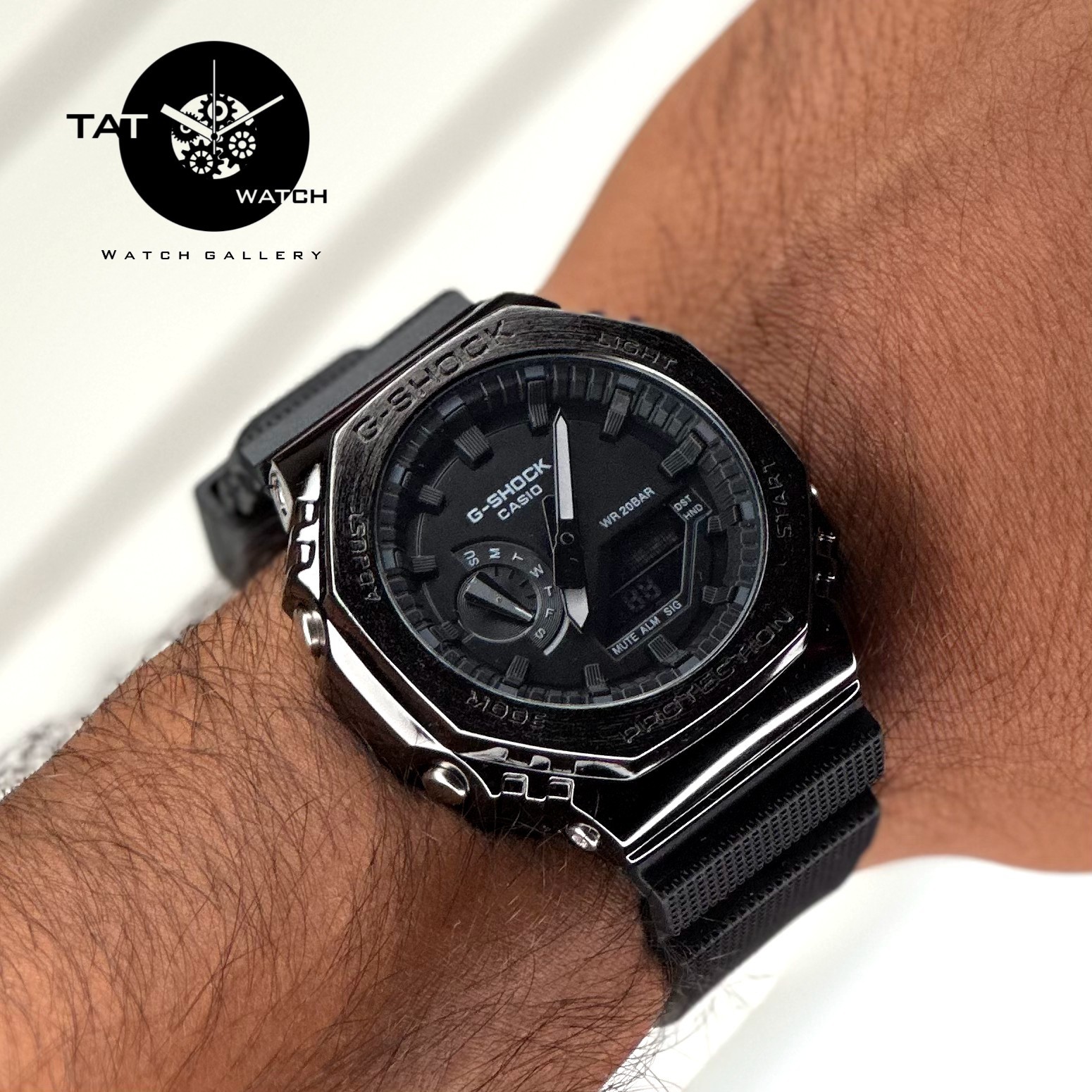 ساعت مردانه جی شاک GM2100 قاب فلزی موتور ژاپن با جعبه اصلی کاسیو G-Shock ساعت مچی
