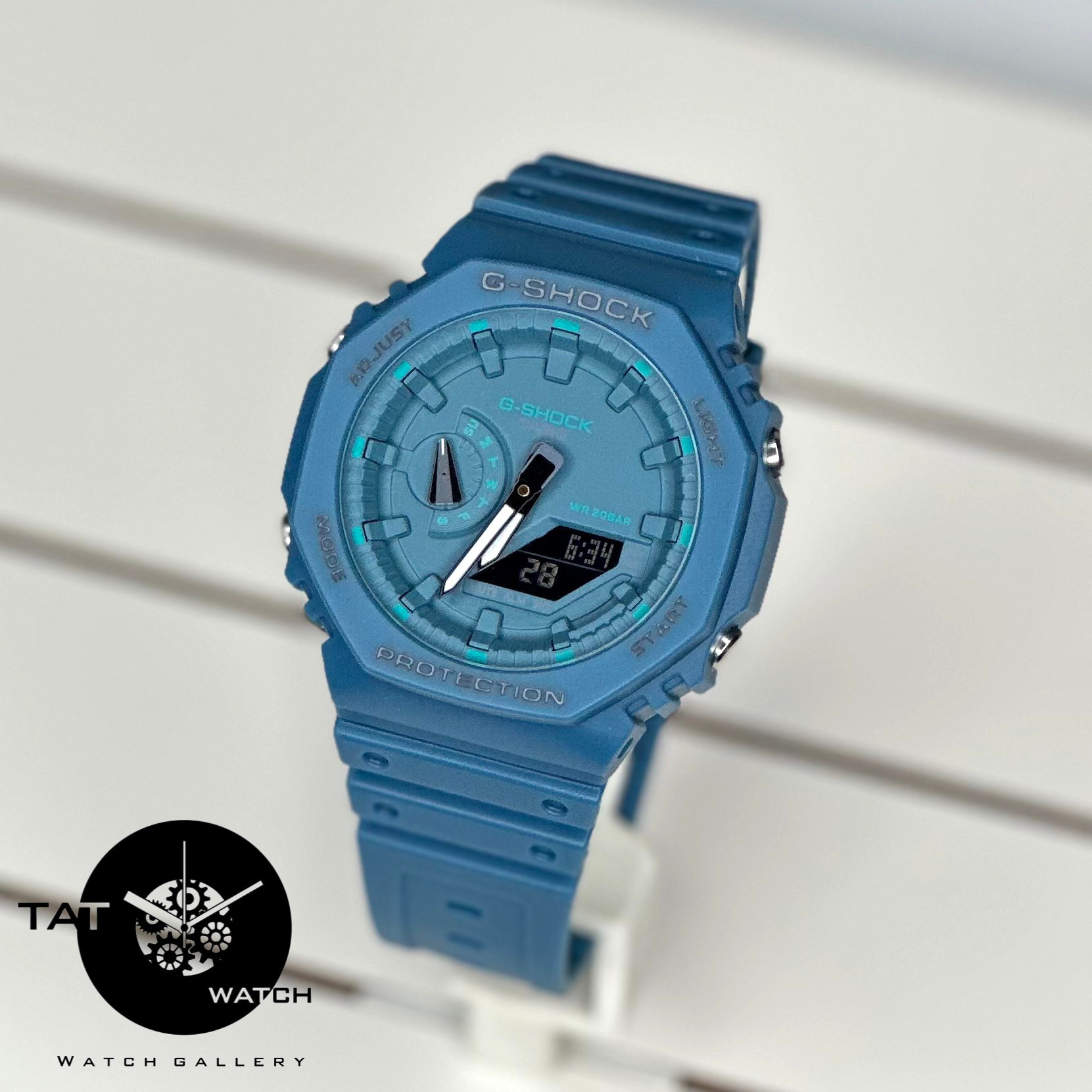 ساعت مچی مردانه جی شاکGa2100 آبی پرطرفدار موتور ژاپن با یکسال در رنگبندی G-SHOCK