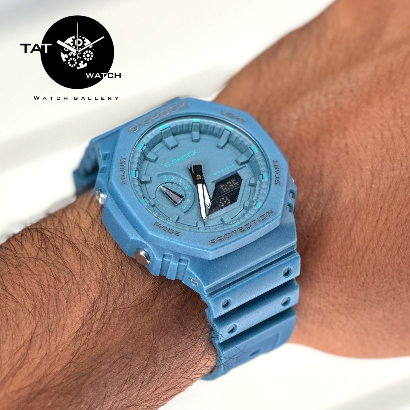 ساعت مچی مردانه جی شاکGa2100 آبی پرطرفدار موتور ژاپن با یکسال در رنگبندی G-SHOCK
