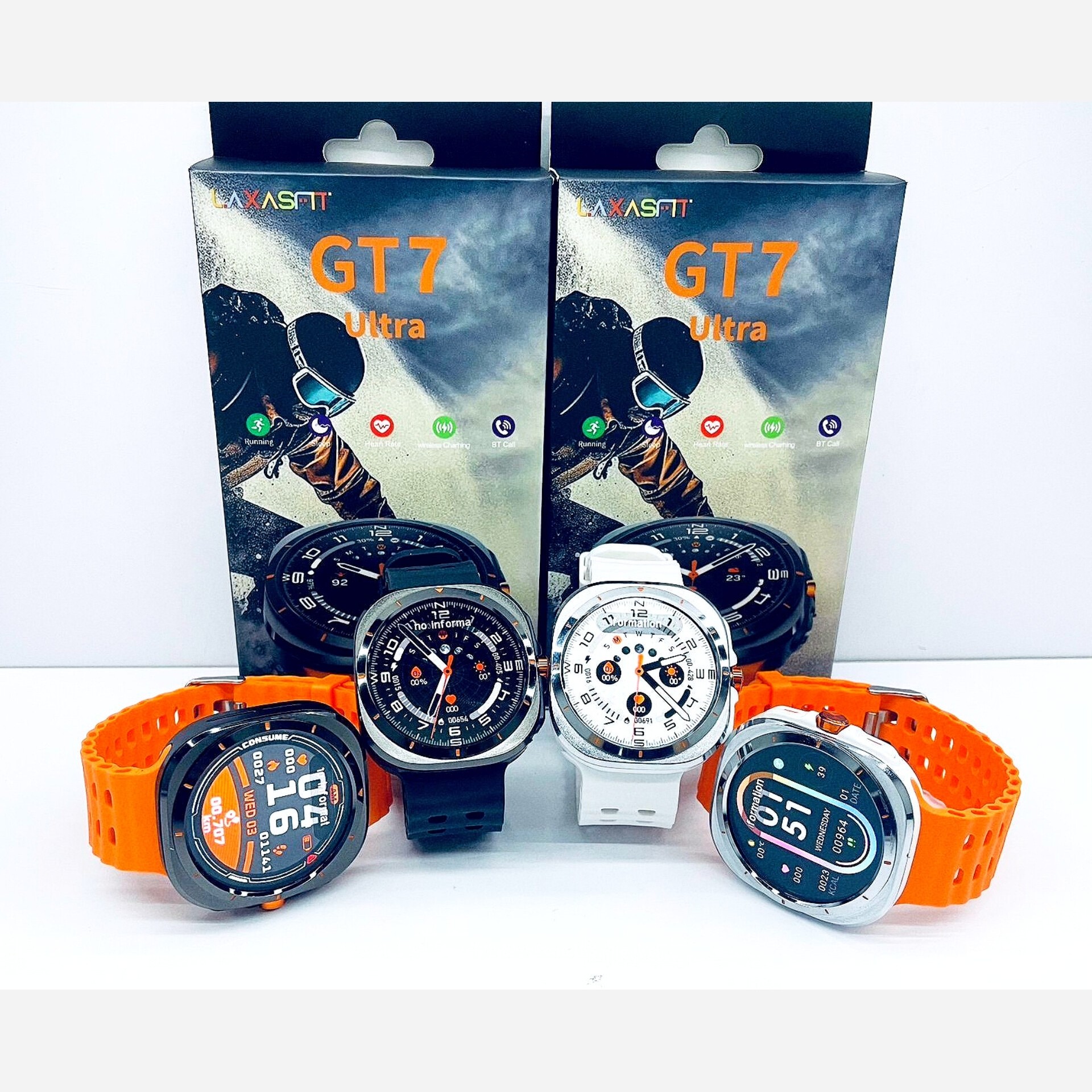 ساعت هوشمند مدل Gt88 ultramax صفحه گرد 2بند امولد تمام صفحه 90 هرتز بالاترین کیفیت بازار (فروش تک به عمده)
