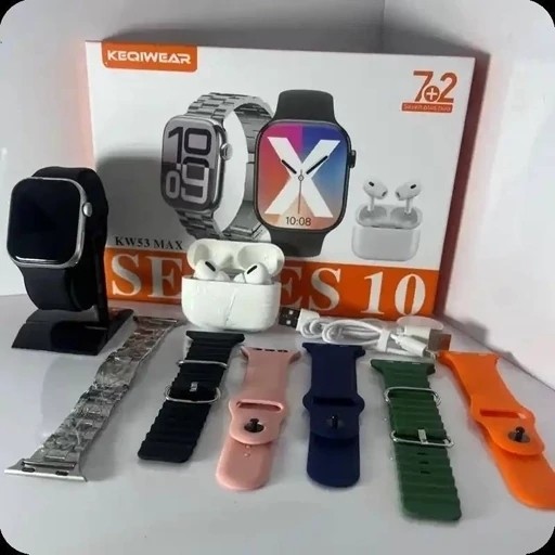 ساعت هوشمند KW53 MAX بهمراه 7 بند و ایرپاد کیفیت عالی