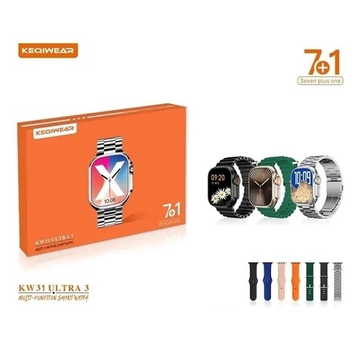 پک ساعت هوشمند kw31 ultra3 بهمراه 7 بند جدید عالی